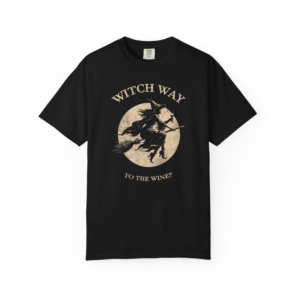 Witch Way To The Wine? Witch Moon Women's Relaxed Fit Halloween Tee