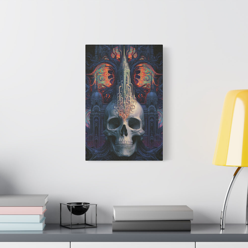 Sci Fi Psychedelic Skull Canvas Wall Art