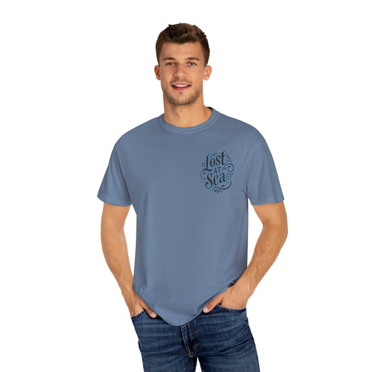 LOST AT SEA NAUTICAL COMPASS SKULLS Mens AQUA VIDA Short Sleeve Tee