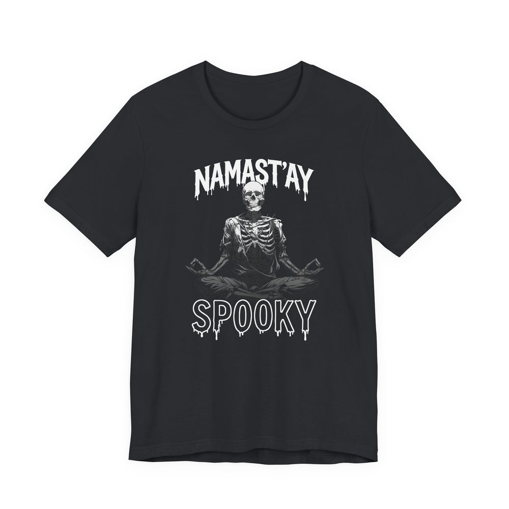 "Namast'ay Spooky" Skeleton Yoga Men's Halloween Classic Fit Tee
