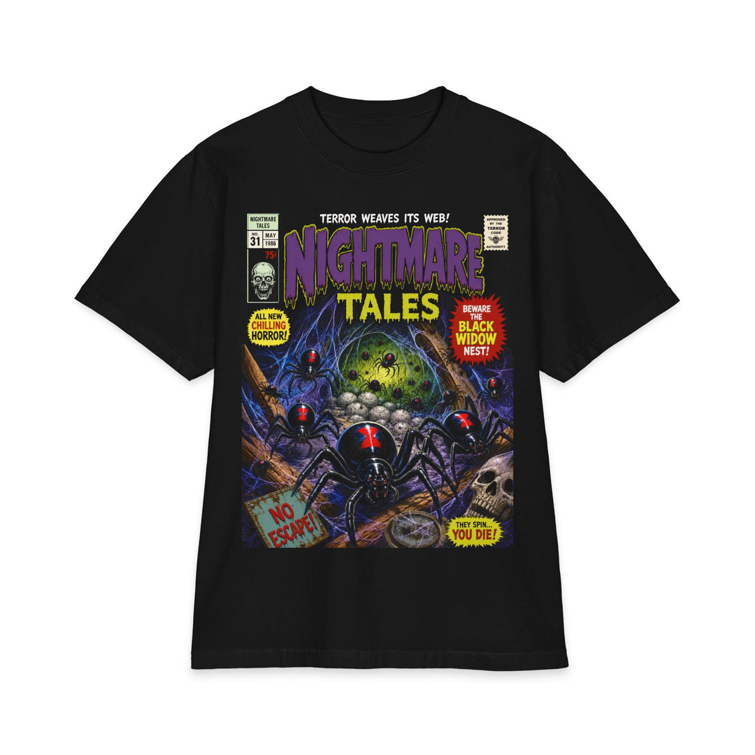 Nightmare Tales Spider Nest Heavyweight Boxy Fit Halloween Tee
