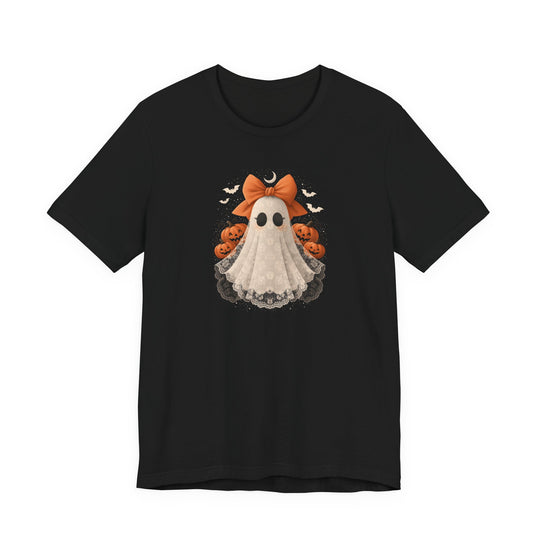 Lace Ghost With Pumpkins &amp; Bow Women&