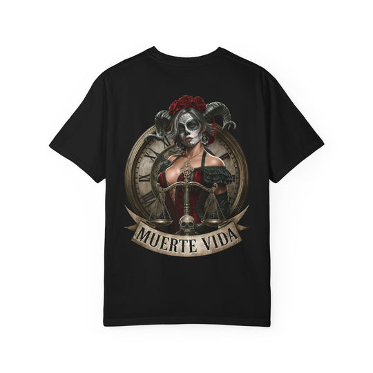 Skull Lady Day of the Dead Gothic Graphic Tee Mens Muerte Vida Short Sleeve Tee