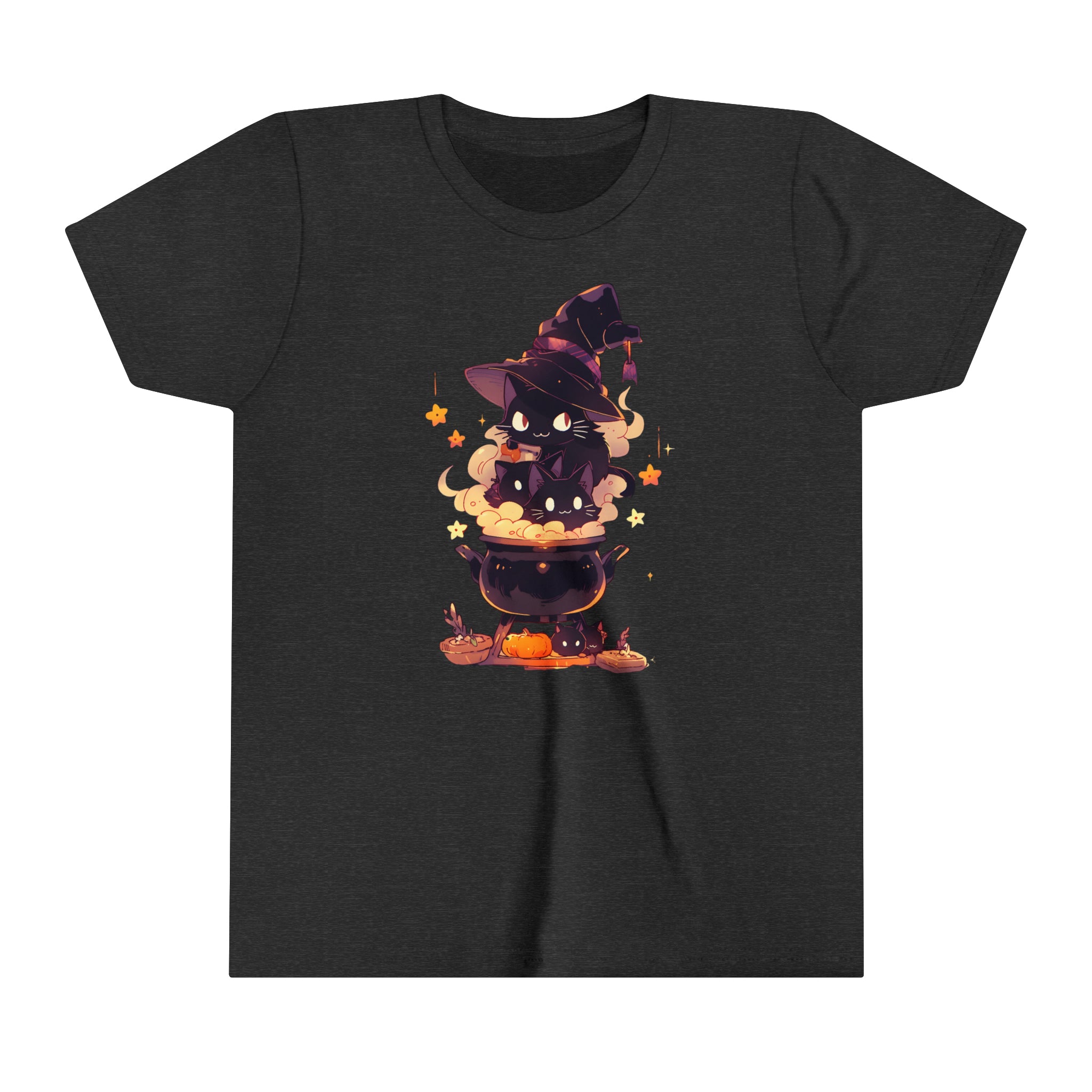 Witch Kitty Girls Halloween Short Sleeve Tee