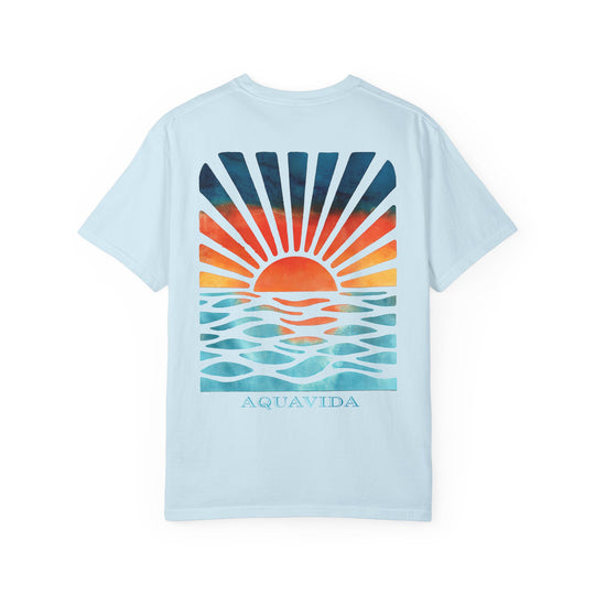 Water Side Sunset Mens AQUA VIDA Short Sleeve Tee