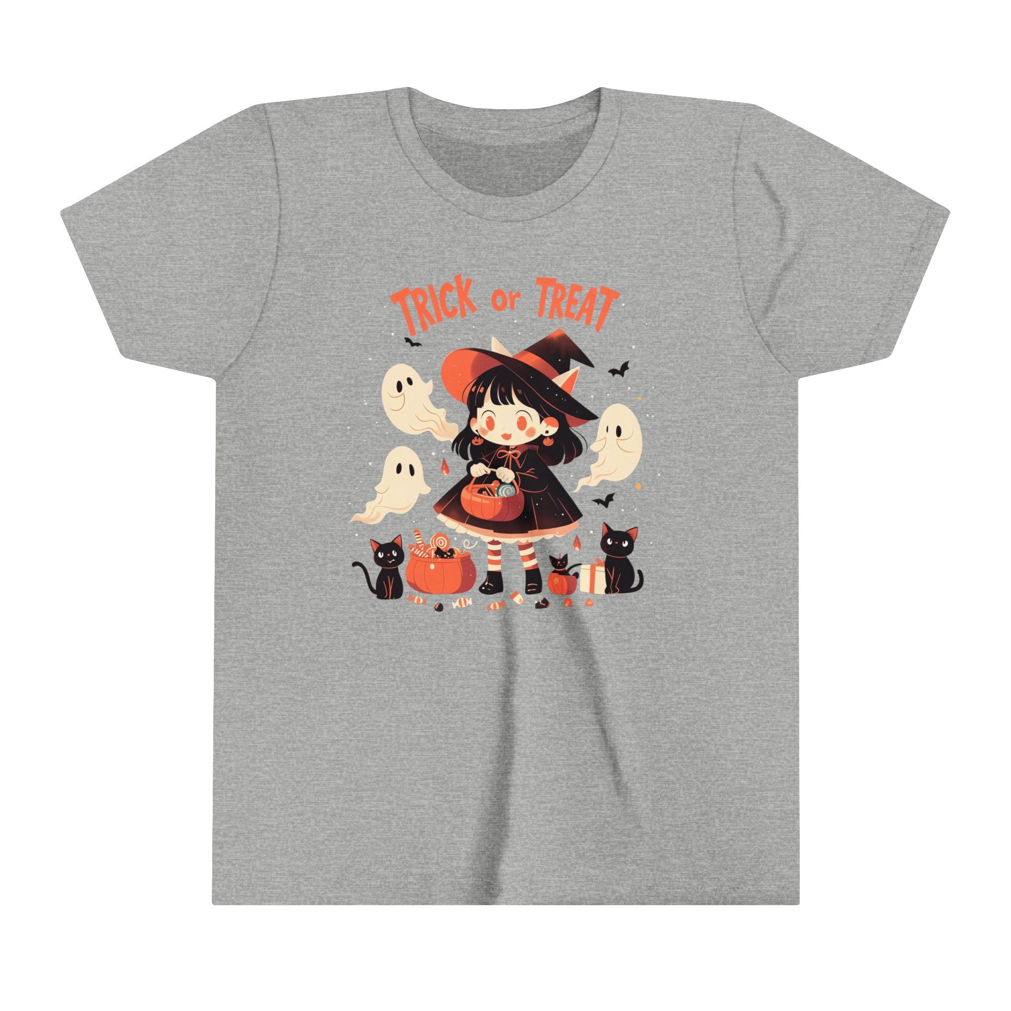 Trick Or Treat Candy Witch Girls Halloween Short Sleeve Tee