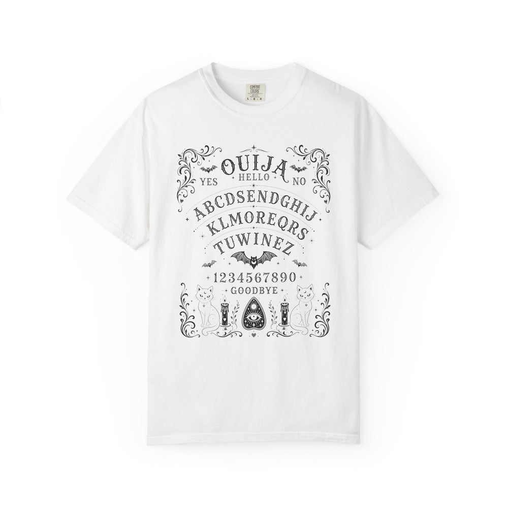 Spirit Board "SEND MORE WINE" Hidden Message Womens WUNDERLAND Halloween Booteek Short Sleeve Tee