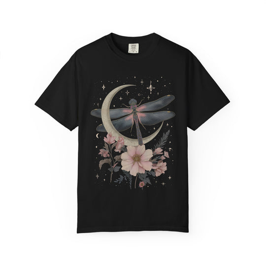 Dragonfly Floral Crescent Moon and Stars Boho Womens L&