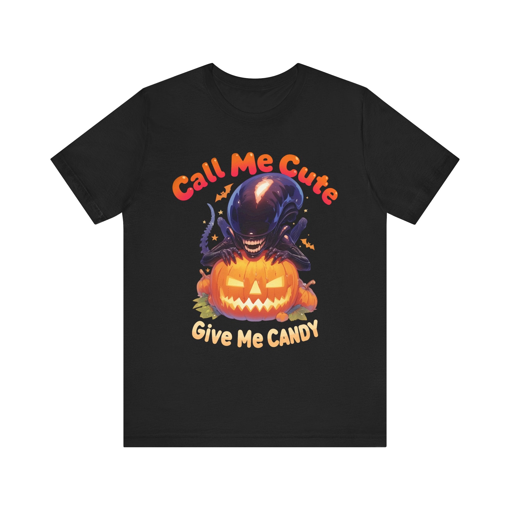 Call Me Cute Give Me Candy Womens Halloween Booteek Jersey Short Sleeve Tee