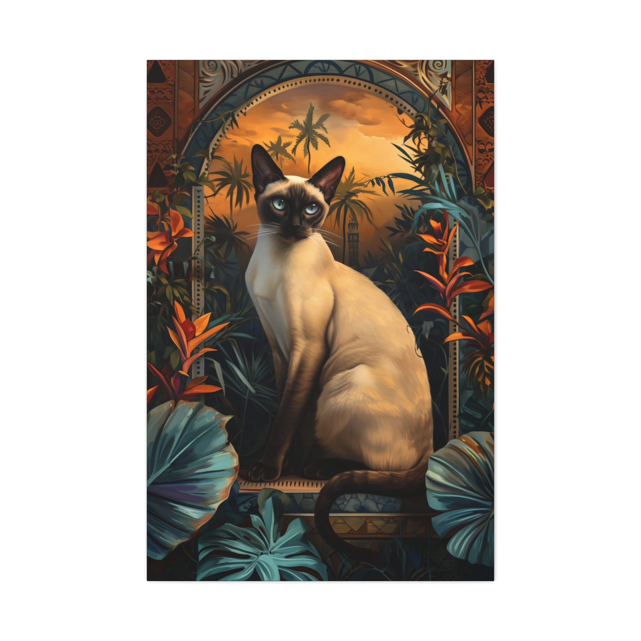 Feline Flora Canvas Print