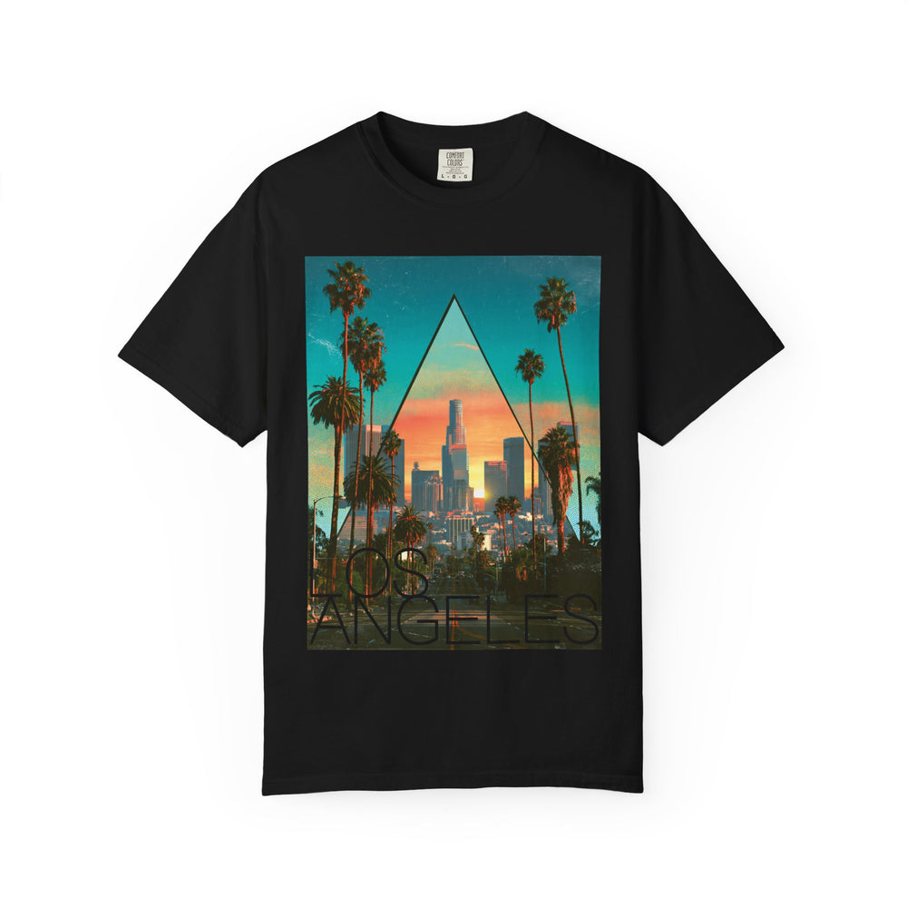 Los Angeles Geo Sunset Mens WUNDERLAND Vibes Short Sleeve Tee