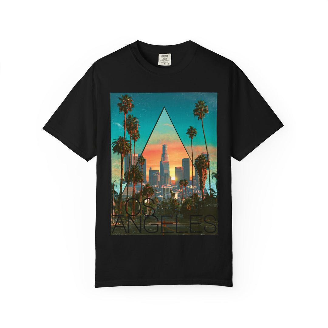 Los Angeles Geo Sunset Mens WUNDERLAND Vibes Short Sleeve Tee