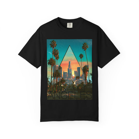 Los Angeles Geo Sunset Mens WUNDERLAND Vibes Short Sleeve Tee