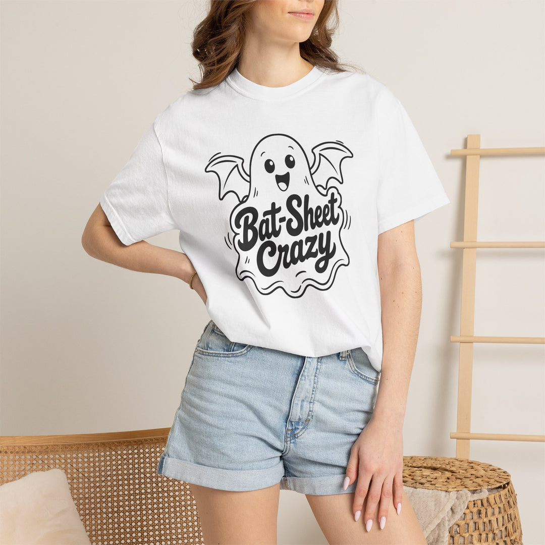 Bat Sheet Crazy Ghost Womens WUNDERLAND Backyard Dept Halloween Booteek Short Sleeve Tee