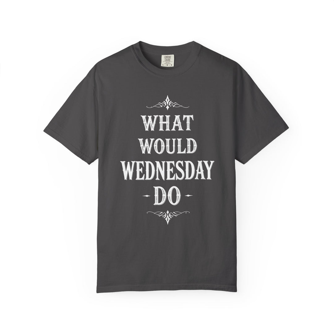 What Would Wednesday Do Womens WUNDERLAND Backyard Dept Halloween Booteek Short Sleeve Tee