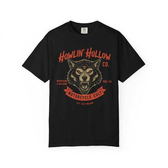 Howlin' Hollow Motorcycle Club Mens WUNDERLAND Heritage Short Sleeve Tee