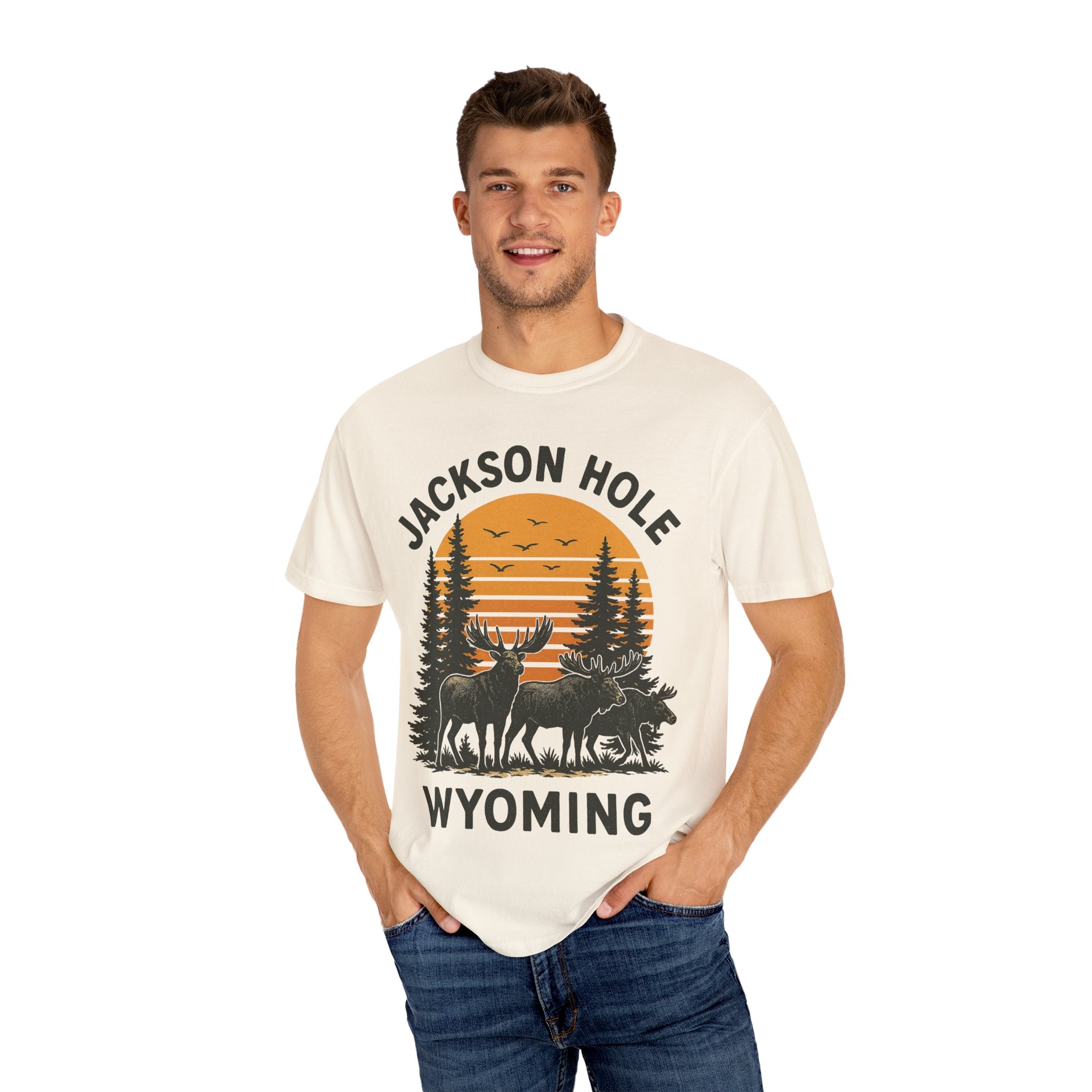JACKSON HOLE WYOMING DEERS Mens WUNDERLAND Short Sleeve Tee