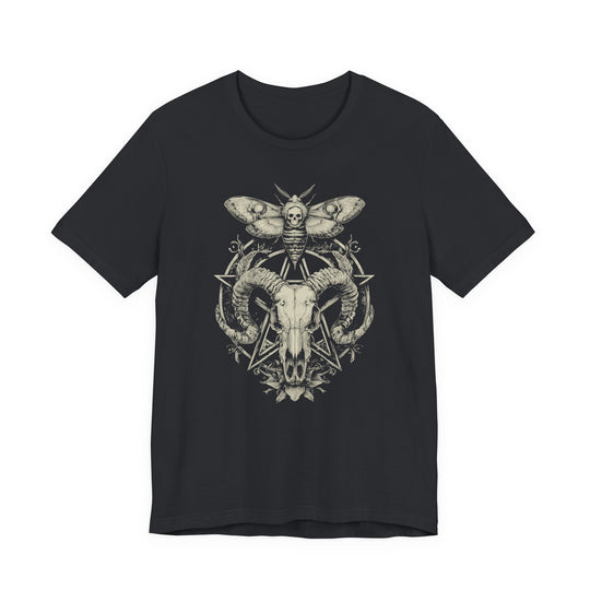 Occult Mystic Pentagram Ram Skull Men&