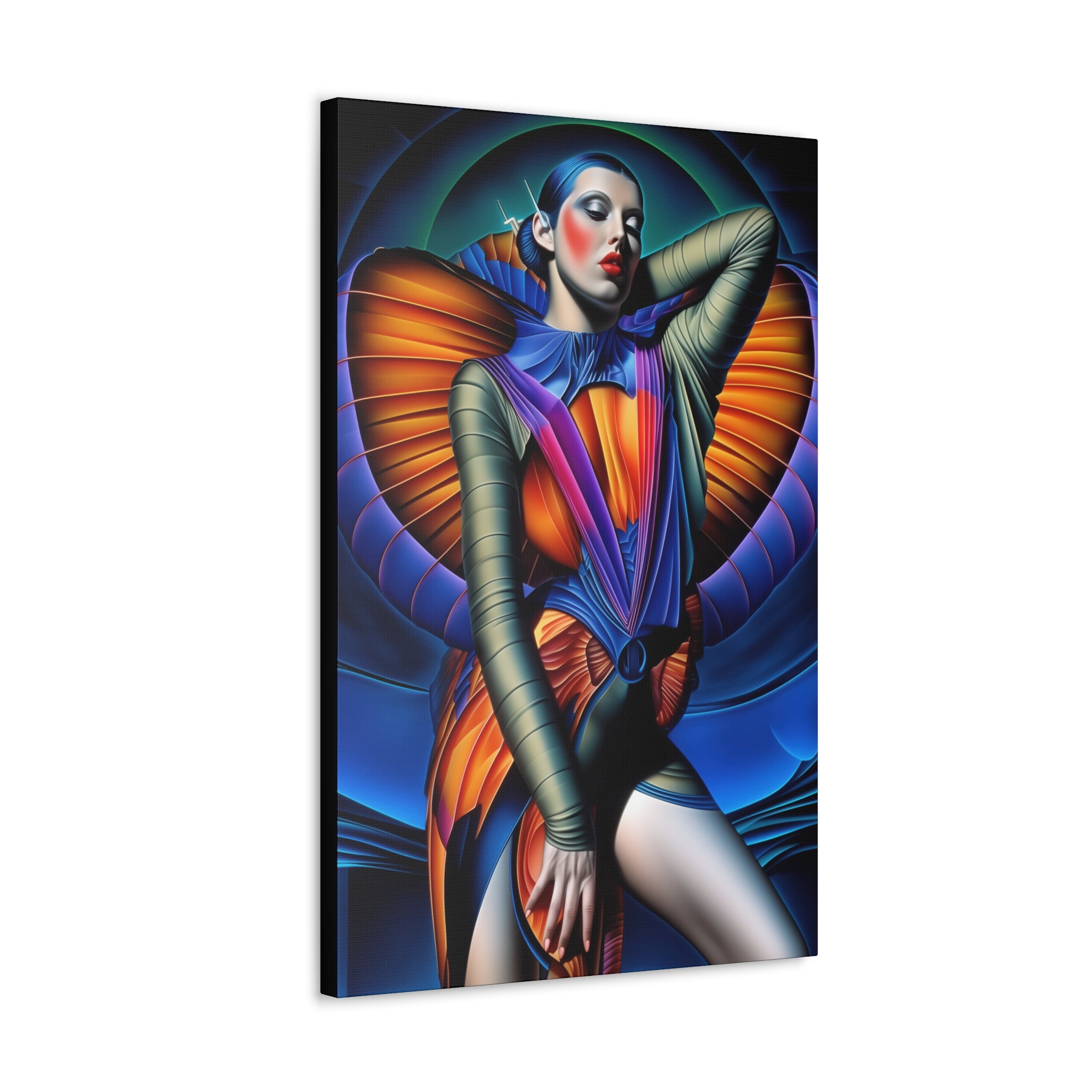 Canvas Wraps - Art Deco Retro Futuristic Fashion Portrait