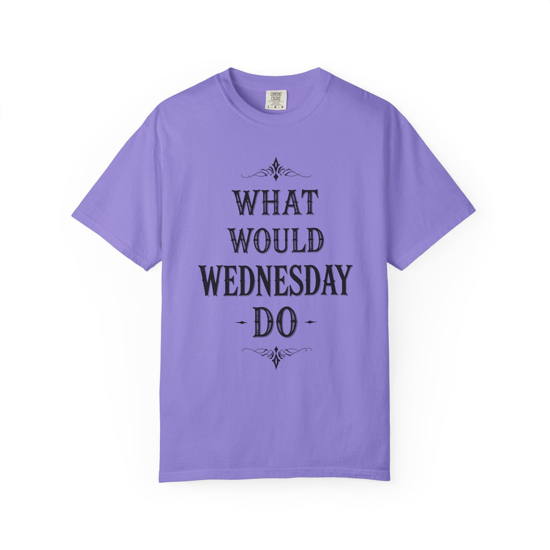 What Would Wednesday Do Womens WUNDERLAND Backyard Dept Halloween Booteek Short Sleeve Tee