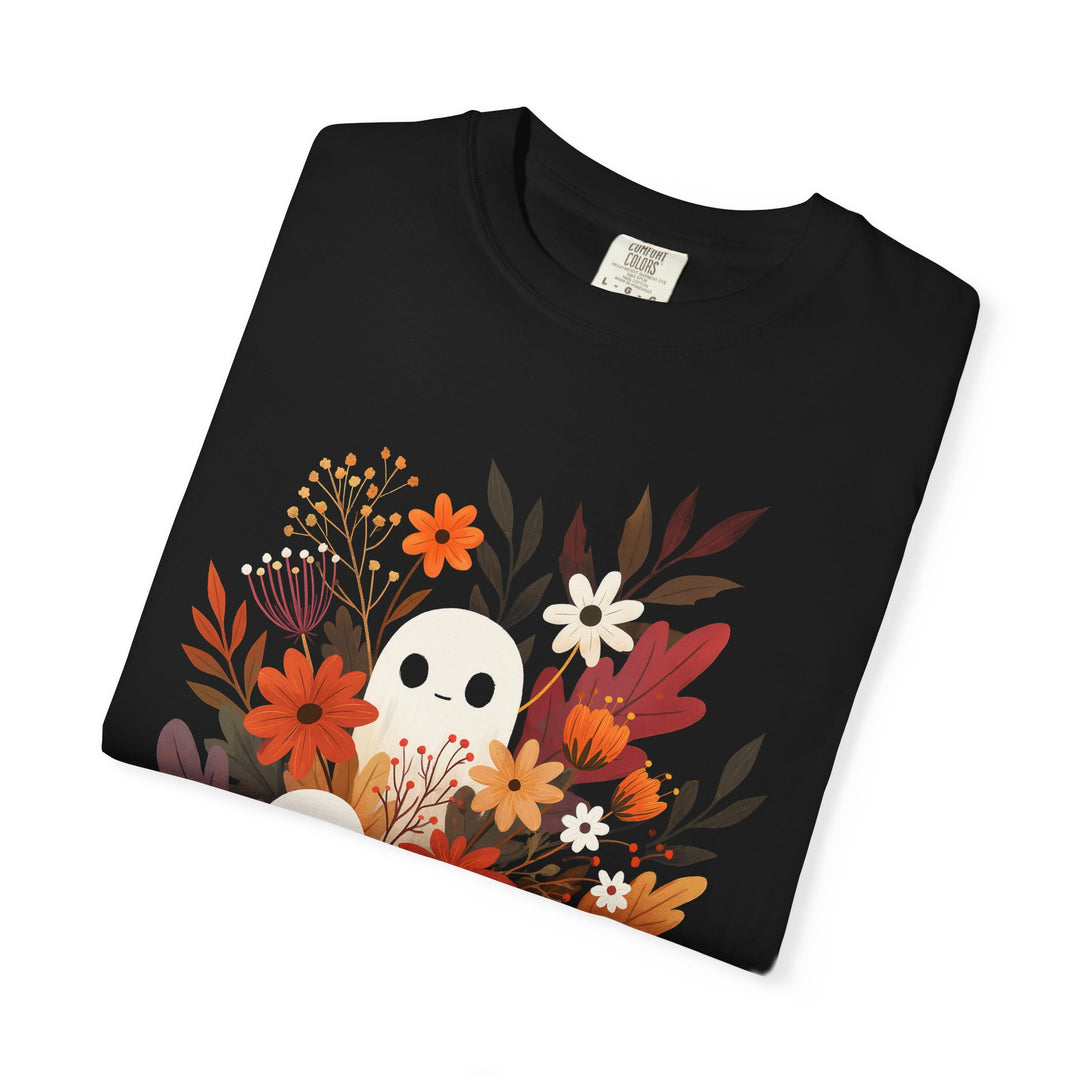 Autumn Ghosts Cute Fall Floral Womens WUNDERLAND Halloween Booteek Short Sleeve Tee