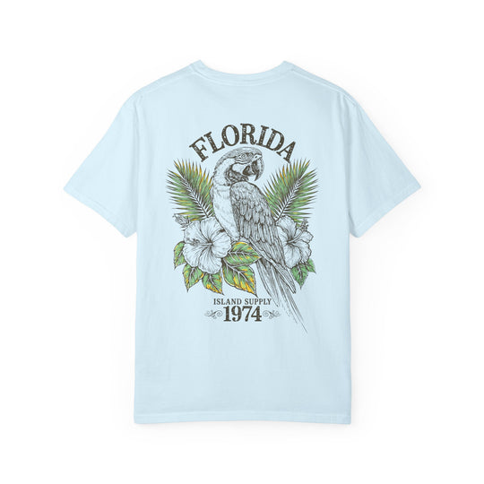 Florida Parrot T-Shirt Tropical Island Supply 1974 Mens AQUAVIDA Short Sleeve Tee