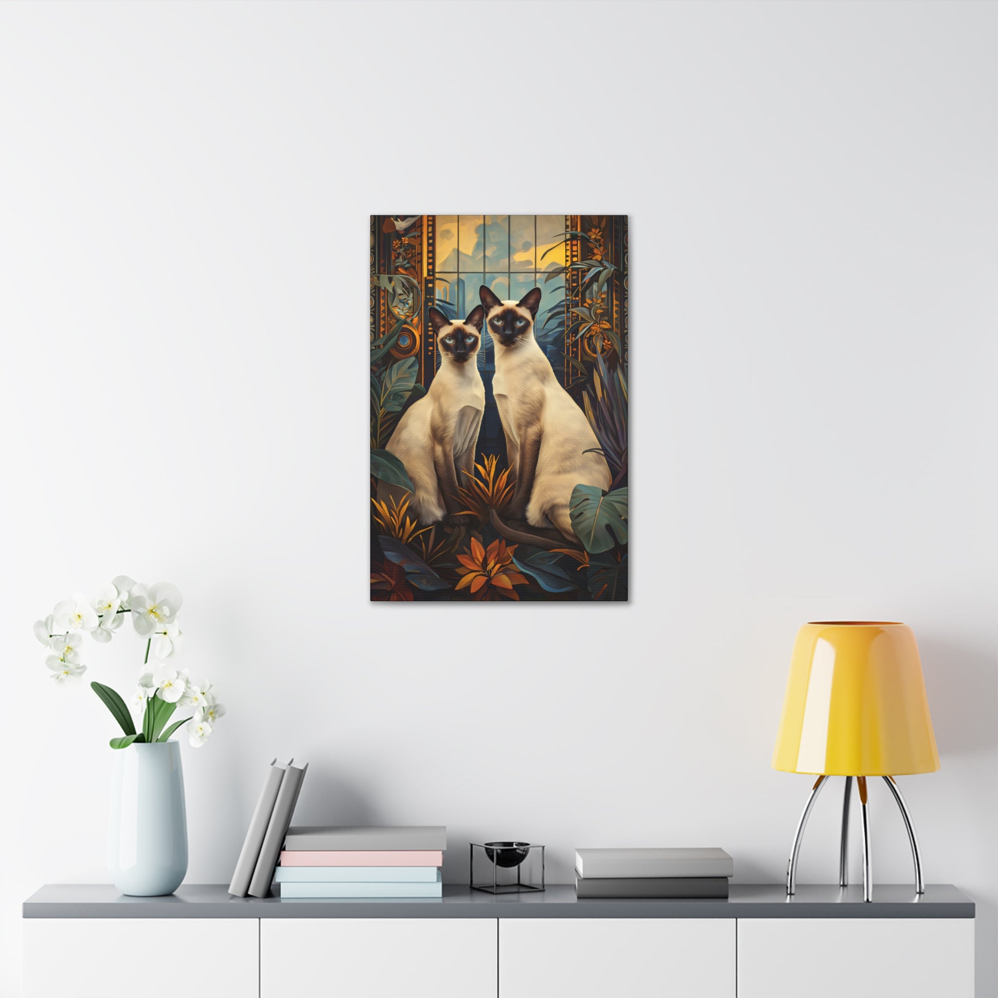 Twins In The Garden Canvas Print