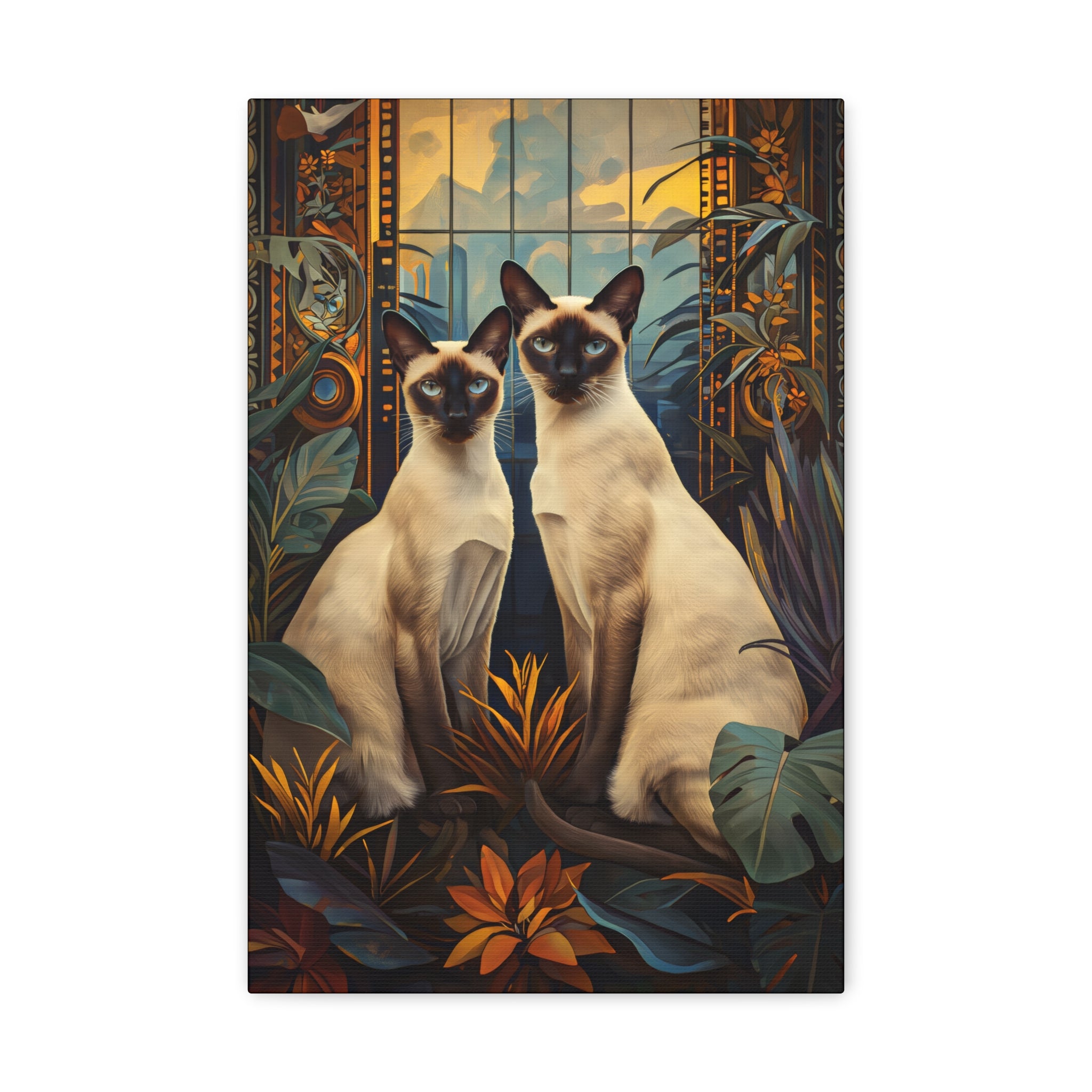 Twins In The Garden Canvas Print