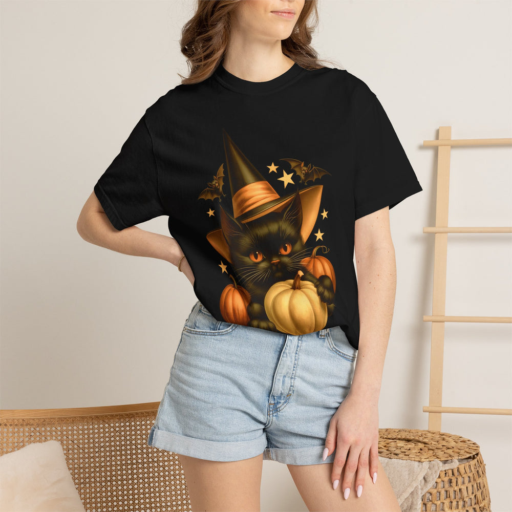 Witch Kitty Pumpkin Womens WUNDERLAND Halloween Booteek Short Sleeve Tee