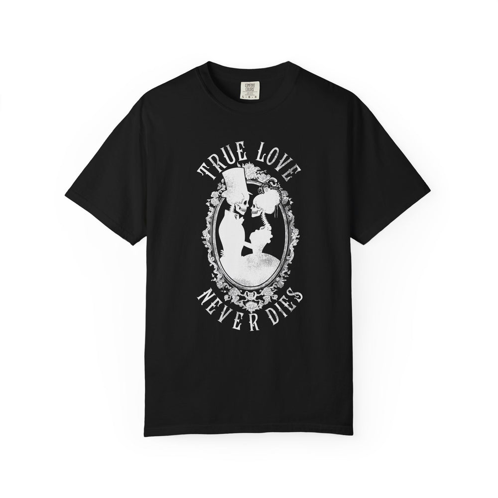 True Love Never Dies Womens WUNDERLAND Backyard Dept Halloween Booteek Short Sleeve Tee