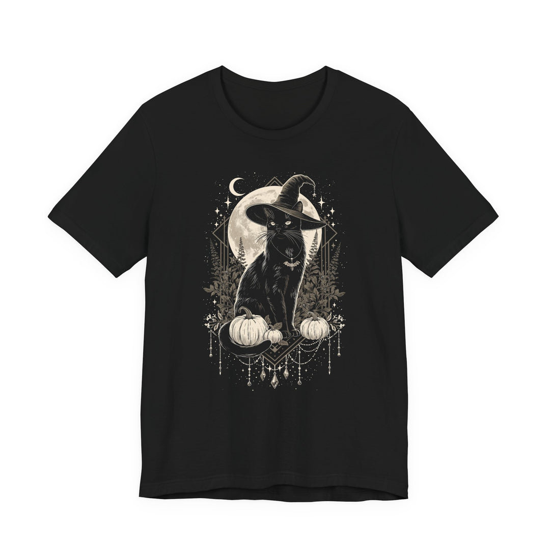 Mystic Witch Cat &amp; Pumpkins Floral Moon Women&