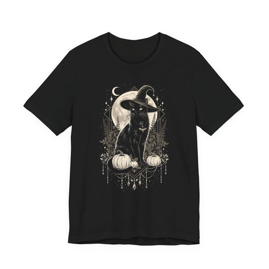 Mystic Witch Cat &amp; Pumpkins Floral Moon Women&