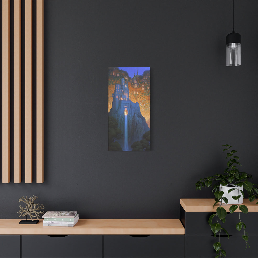 Enchanted Castle Waterfall Art Nouveau Wall Art