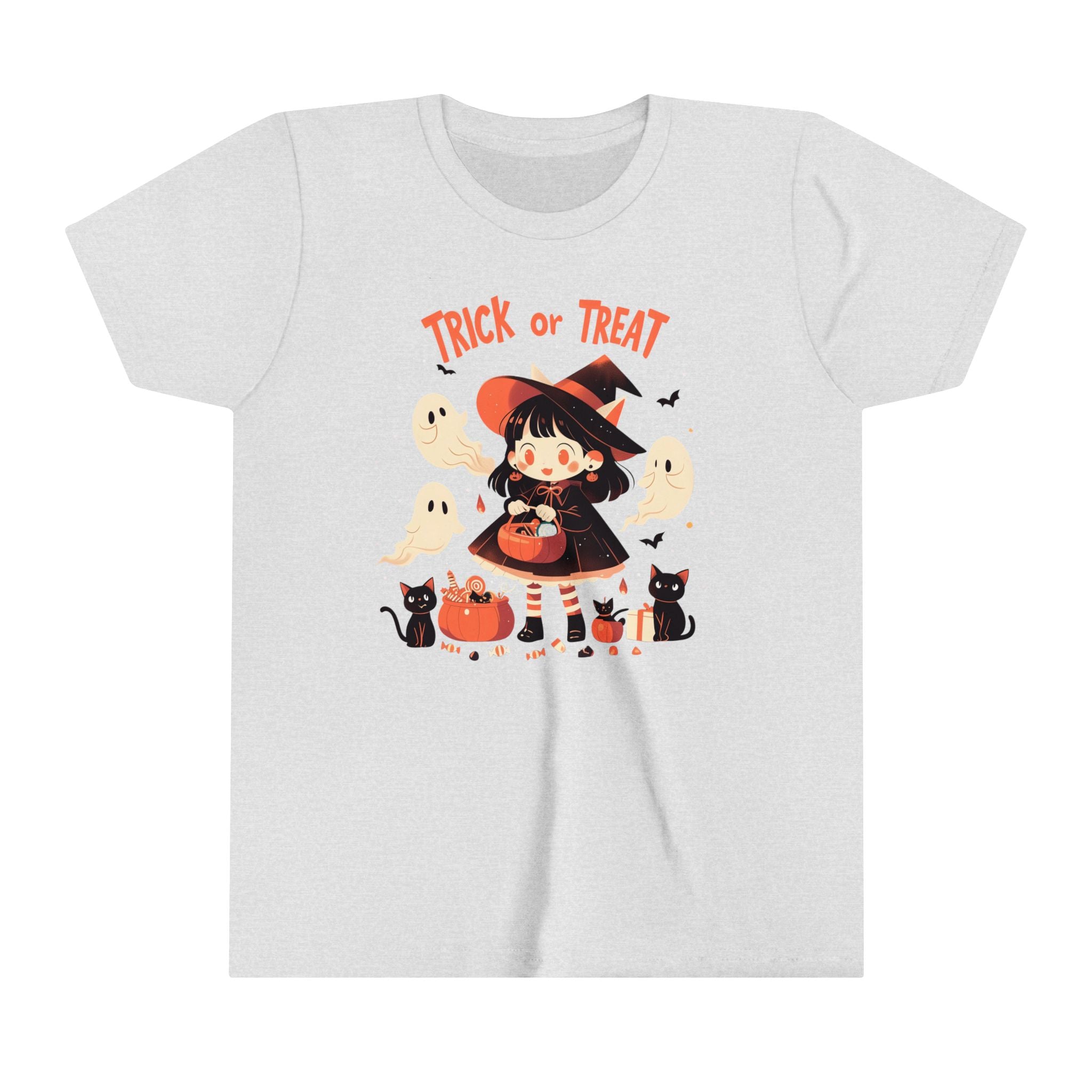 Trick Or Treat Candy Witch Girls Halloween Short Sleeve Tee