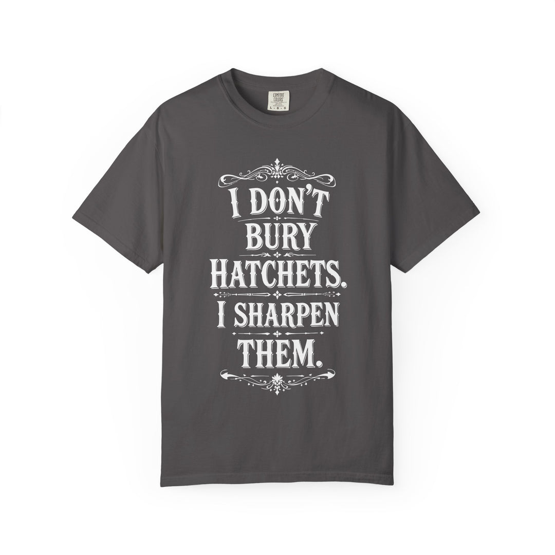 I Don't Bury Hatchets Womens WUNDERLAND Backyard Dept Halloween Booteek Short Sleeve Tee