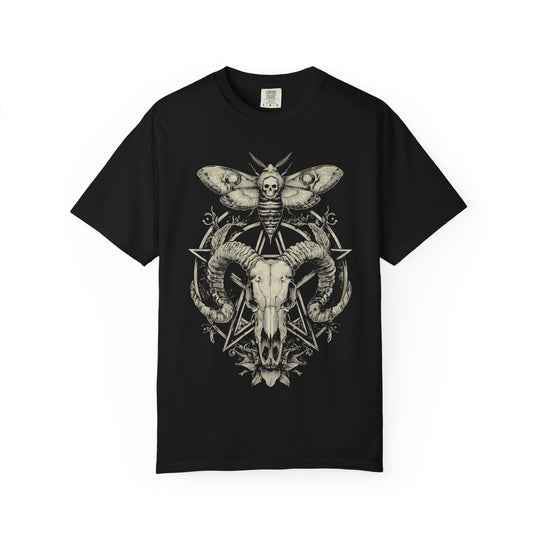 Occult Mystic Pentagram Ram Skull Mens WUNDERLAND Halloween Booteek Short Sleeve Tee