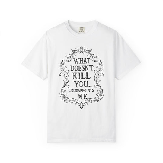 What Doesn't Kill You Womens WUNDERLAND Backyard Dept Halloween Booteek Short Sleeve Tee