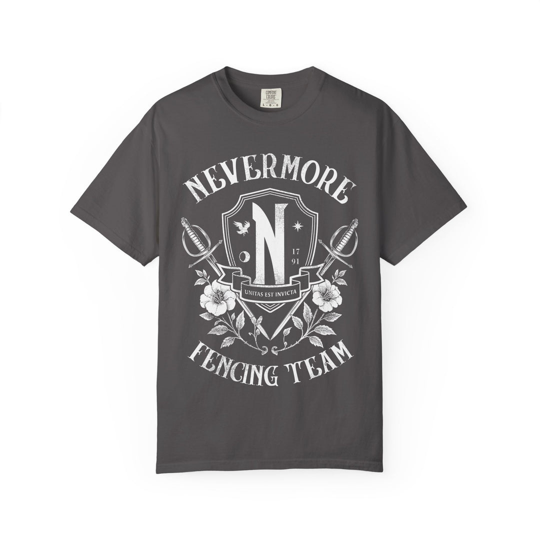 Nevermore Fencing Team Womens WUNDERLAND Backyard Dept Halloween Booteek Short Sleeve Tee