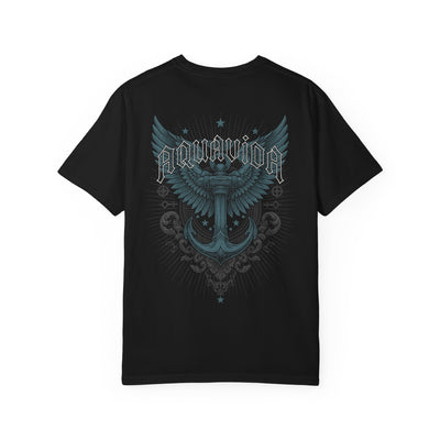 Winged Anchor Nautical Stars Mens AQUA VIDA Short Sleeve Tee
