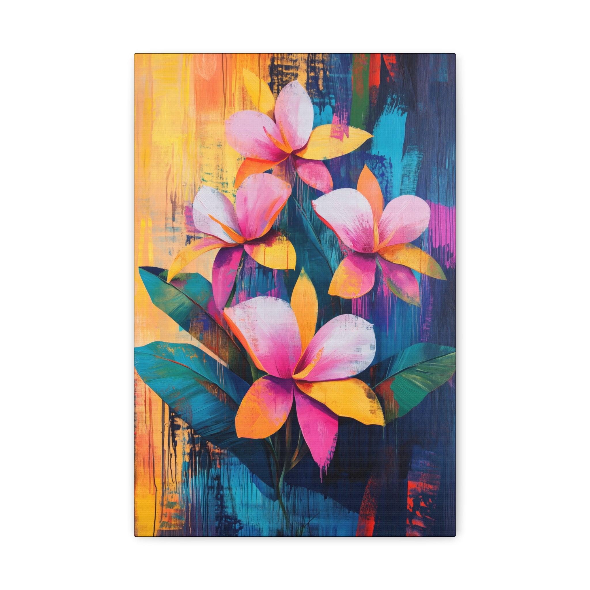 Tropical Plumerias Canvas Print