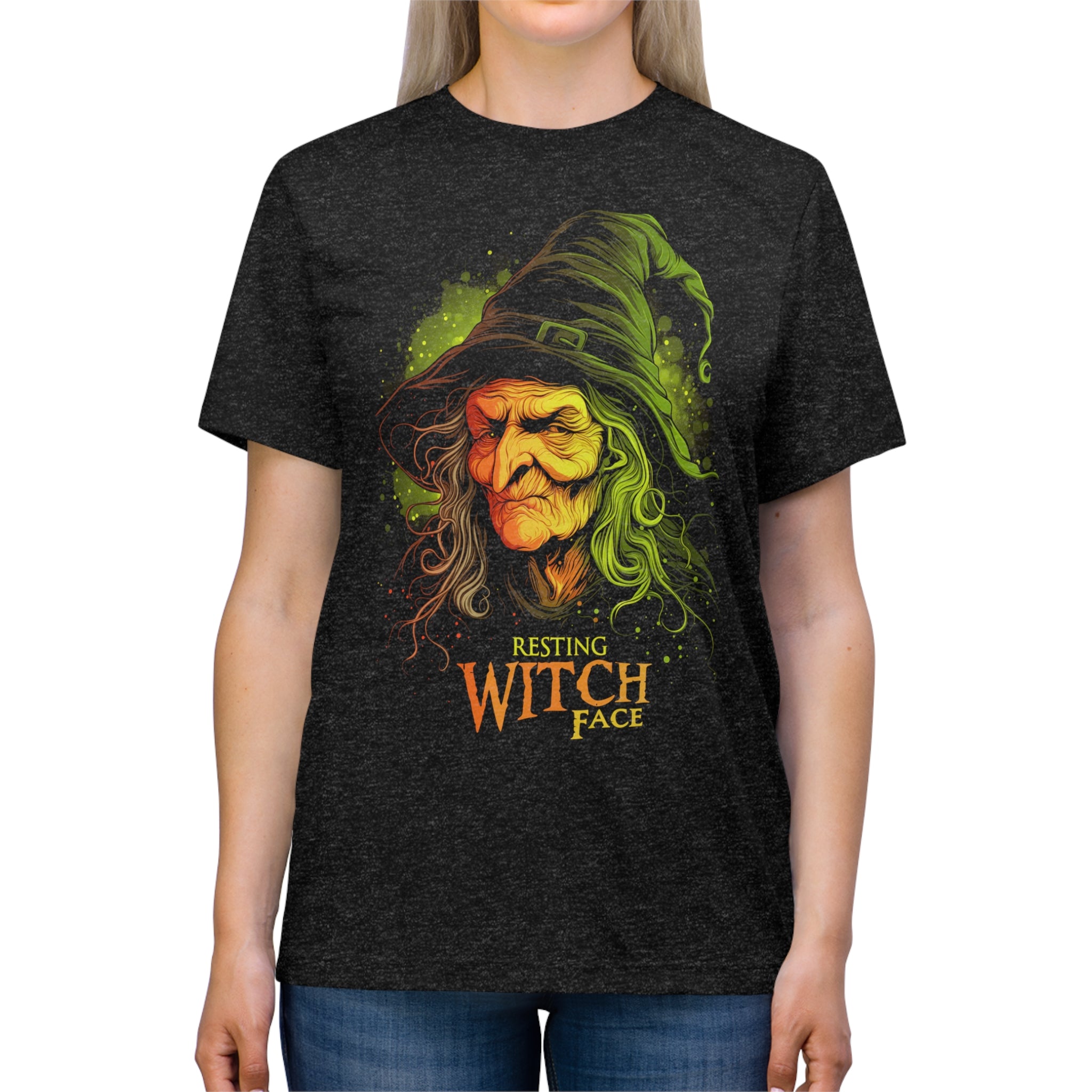 Resting Witch Face Womens Halloween Booteek Triblend Tee