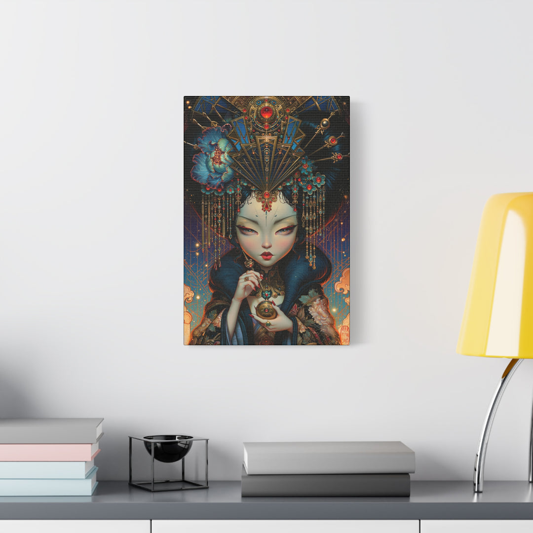 Ornate Geisha Canvas Print — Surreal Portrait Wall Art