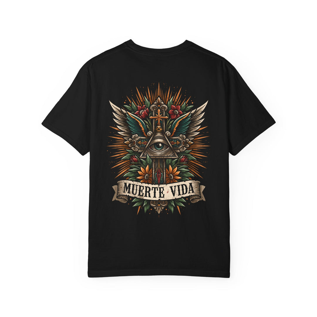 Floral Cross Tattoo Mens Muerte Vida Short Sleeve Tee