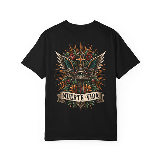 Floral Cross Tattoo Mens Muerte Vida Short Sleeve Tee