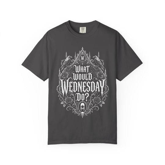 What Would Wednesday Do? Womens WUNDERLAND Halloween Booteek Short Sleeve Tee