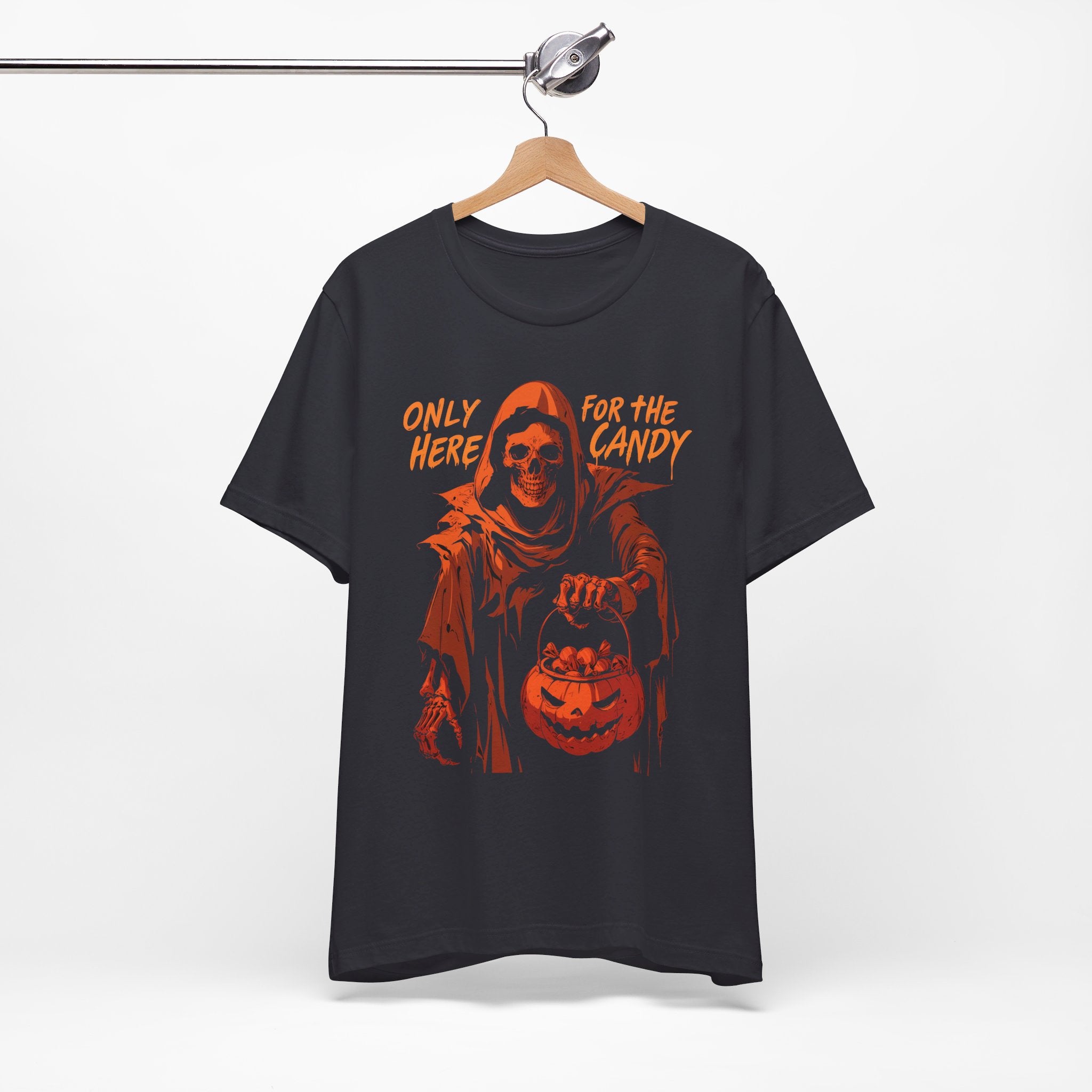 Only Here For The Candy Mens Halloween Booteek Jersey Short Sleeve Tee