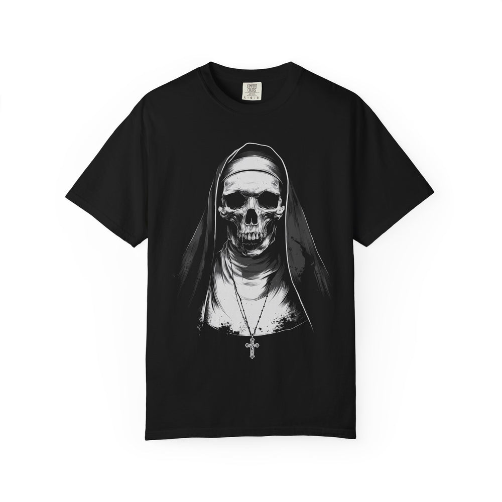 The NUN Skull Mens WUNDERLAND Backyard Dept Halloween Booteek Short Sleeve Tee