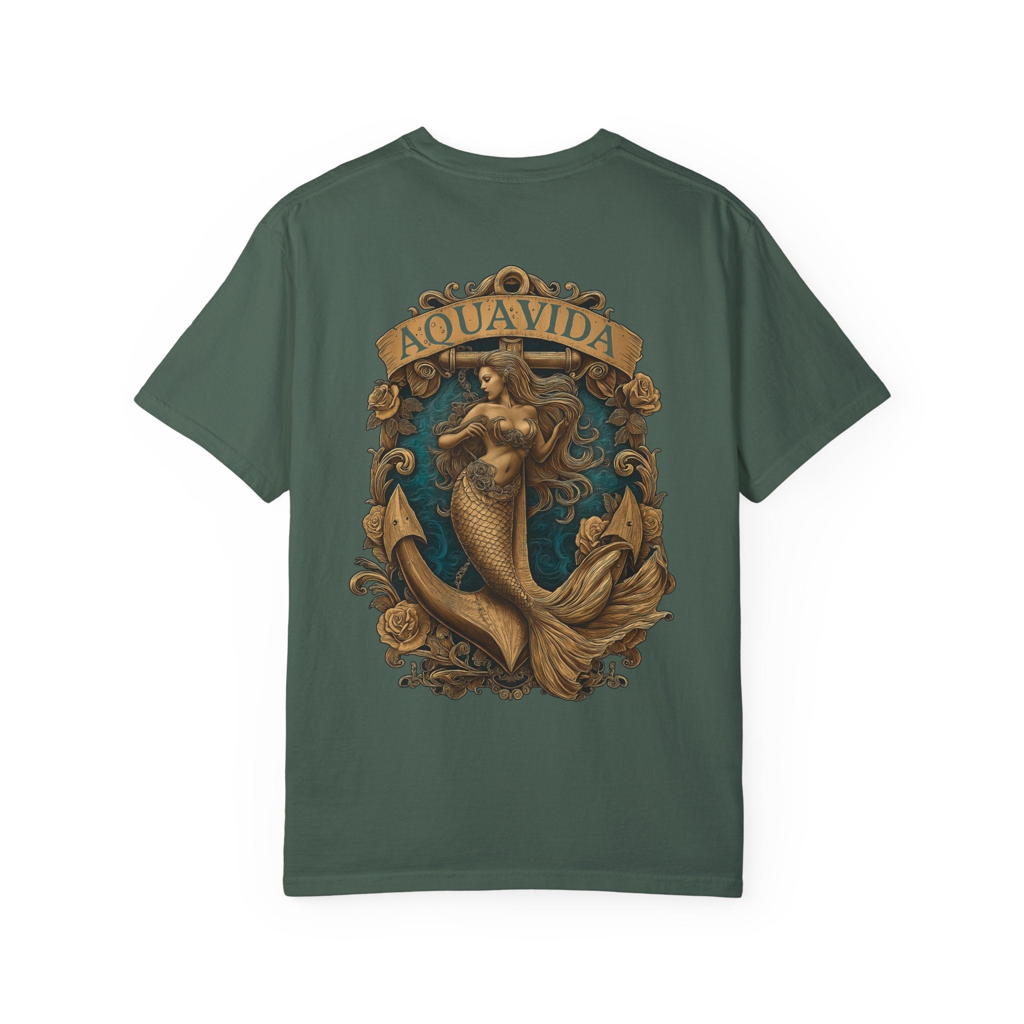 Mermaid Crest Mens AQUA VIDA Short Sleeve Tee