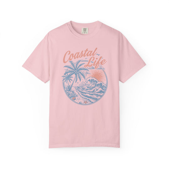 Coastal Life Tropical Surf Beach Womens L'Atomique Relaxed Fit Comfort Colors Graphic Tee