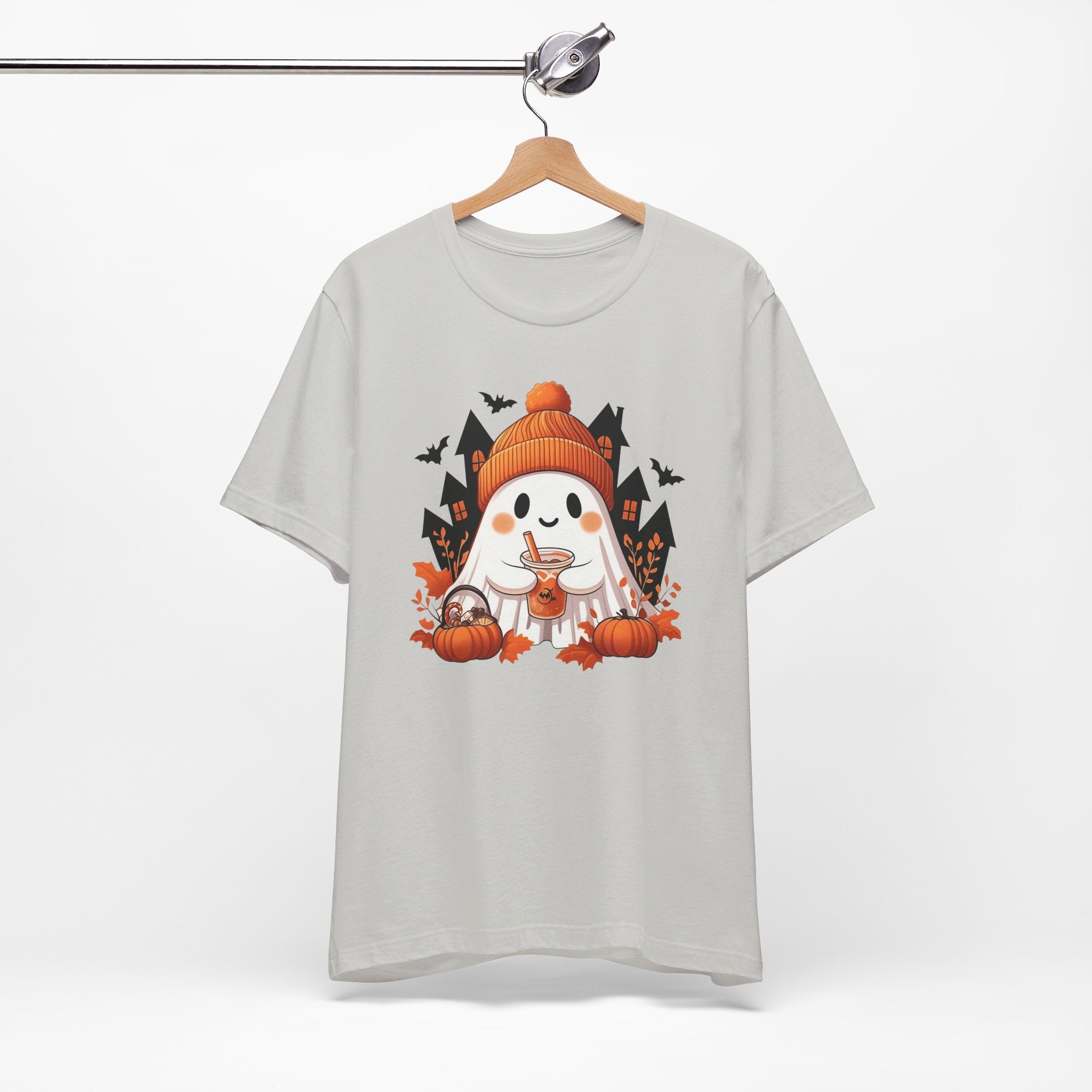 Pumpkin Spice Ghost Womens Halloween Booteek Jersey Short Sleeve Tee